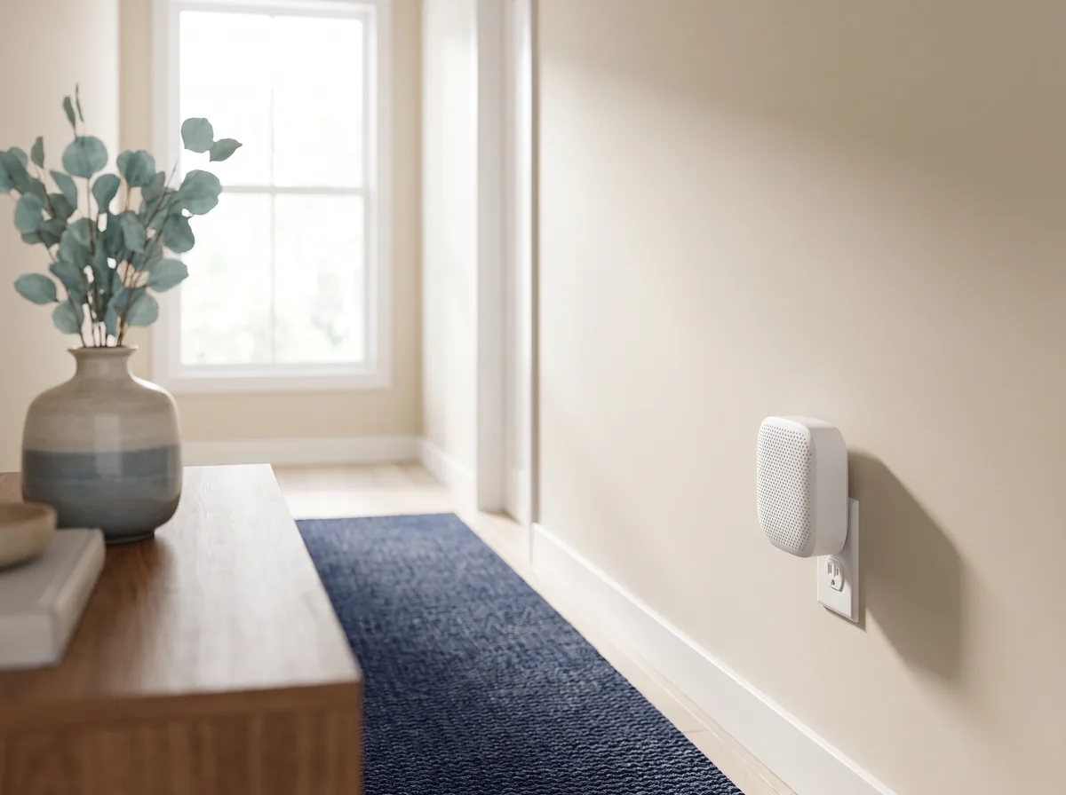 Borne de réseau maillé installée dans un couloir