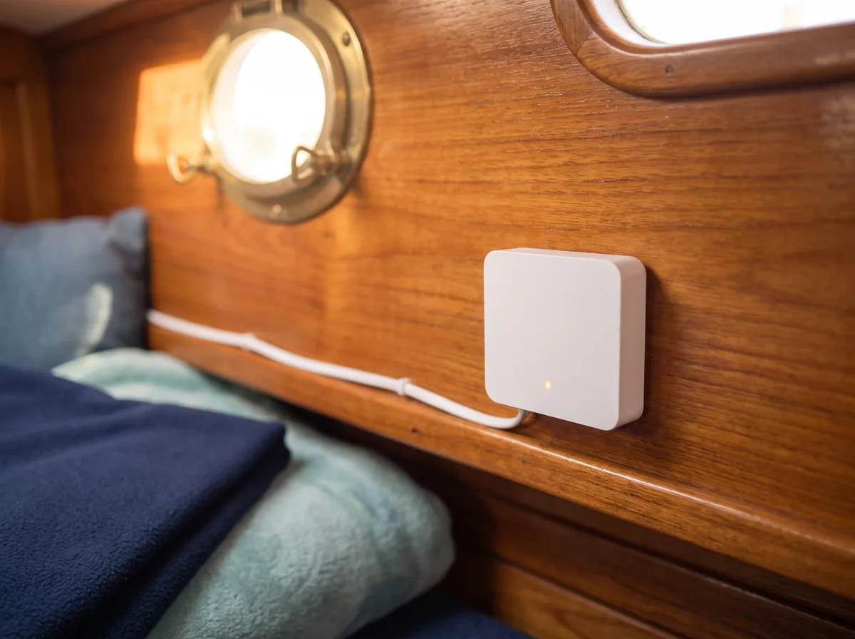 Petit routeur fixé dans la cabine d'un bateau
