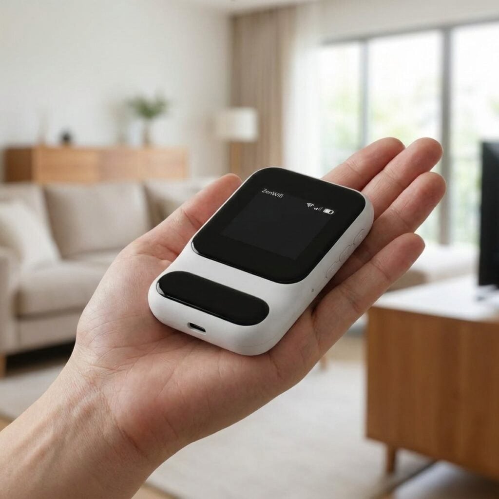 ZenWifi tenu dans la main, taille de poche